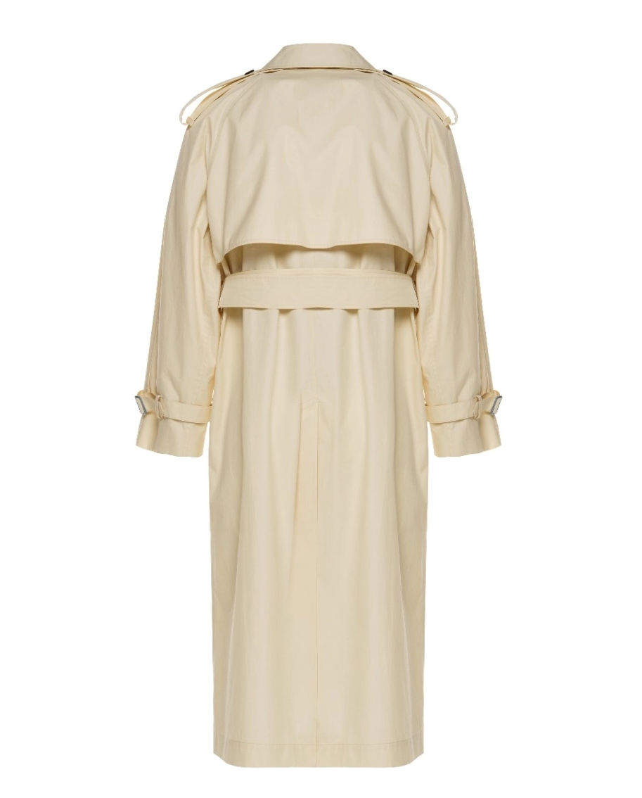 Beżowy dwurzędowy trencz z paskiem - Image #1