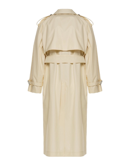 Beżowy dwurzędowy trencz z paskiem - Image #1