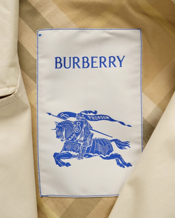 Beżowy dwurzędowy trencz z paskiem - Image #4