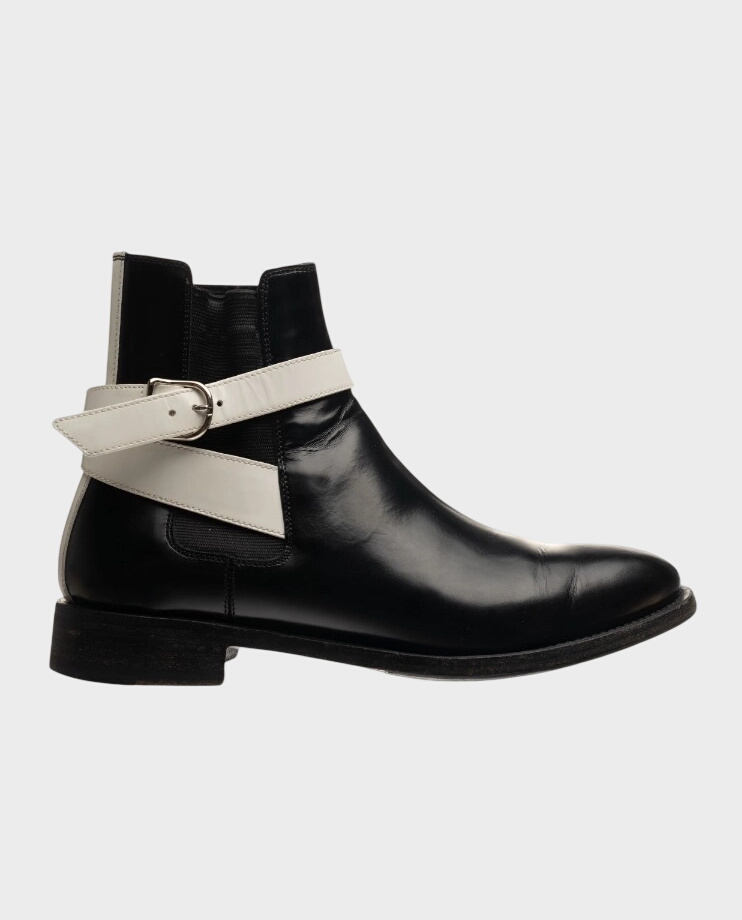 Balenciaga Twins Chelsea glazed calfskin ankle boots