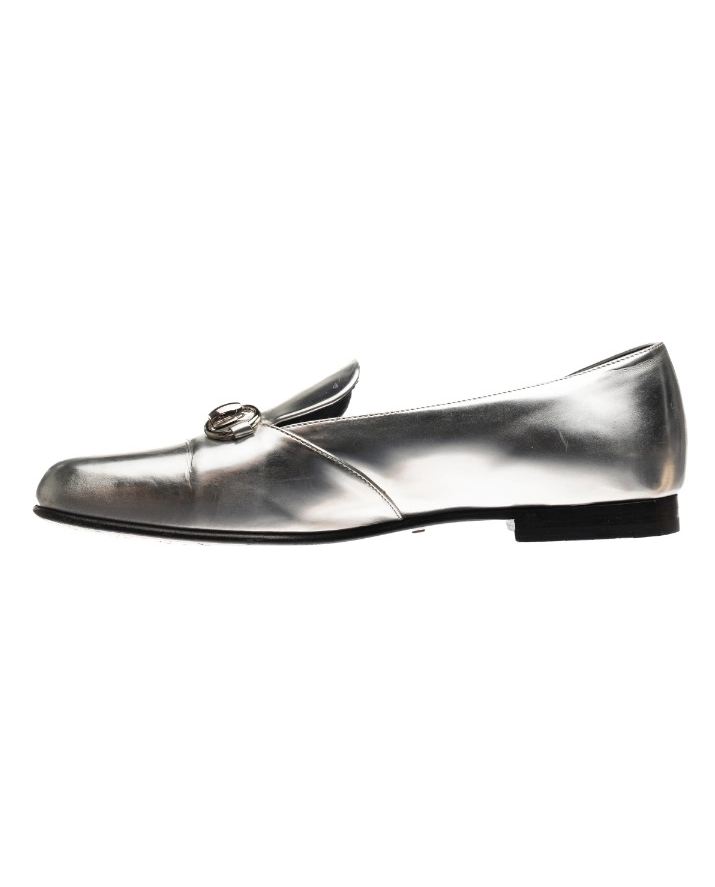 Srebrne metaliczne loafersy - Image #2