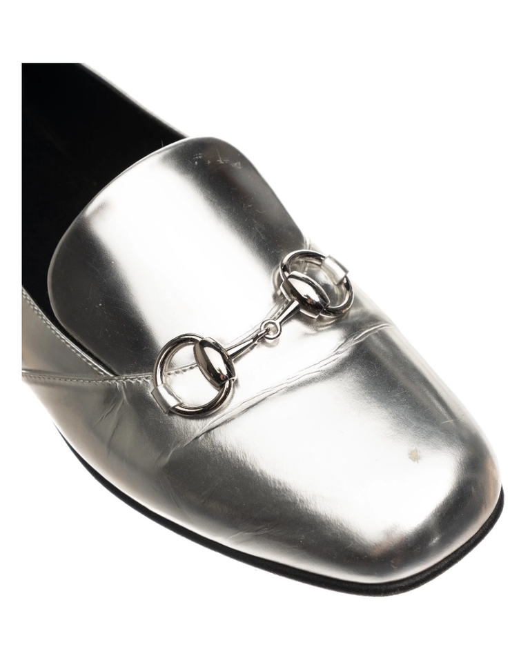 Srebrne metaliczne loafersy - Image #3