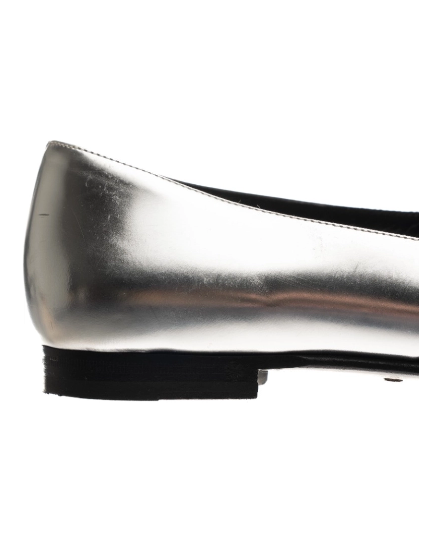 Srebrne metaliczne loafersy - Image #4