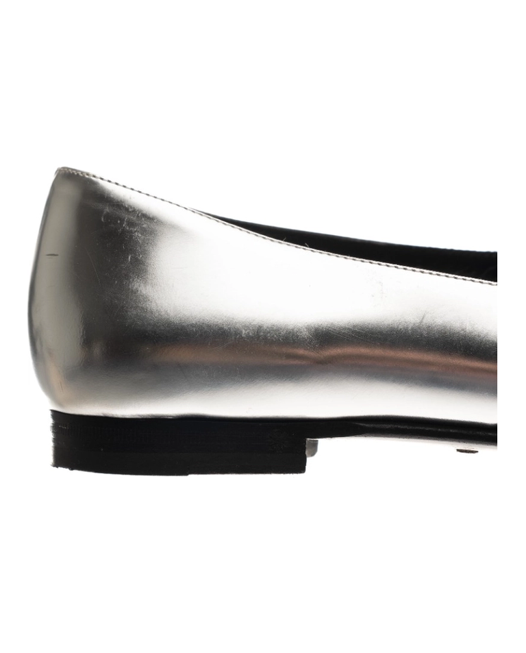Srebrne metaliczne loafersy - Image #4