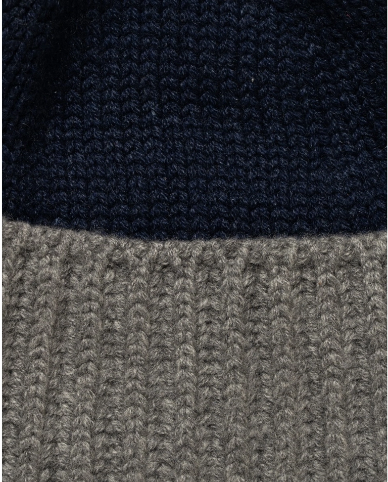 Granatowo-szara kaszmirowa czapka - Image #2