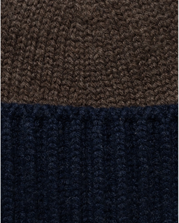 Brązowo-granatowa kaszmirowa czapka - Image #2