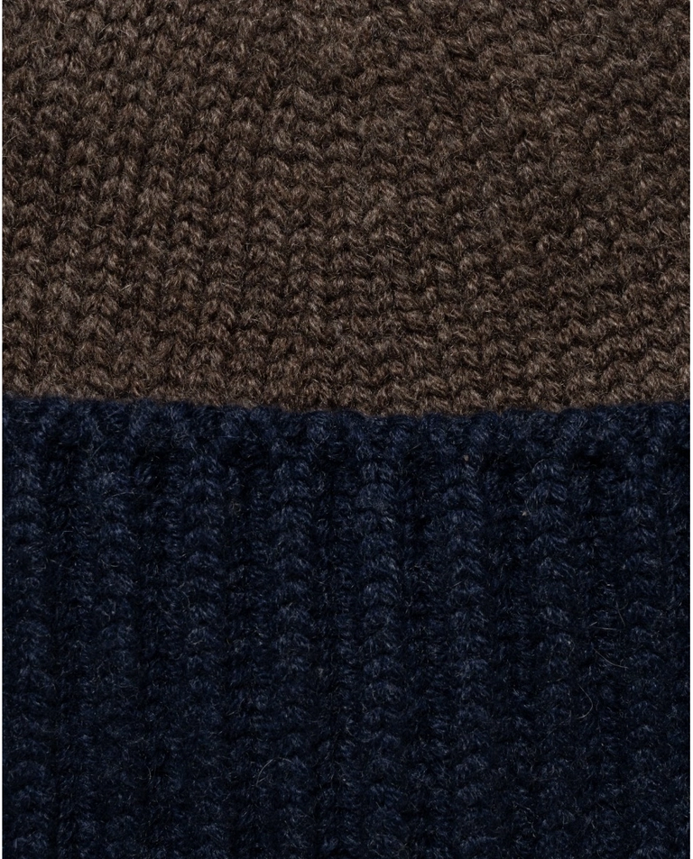 Brązowo-granatowa kaszmirowa czapka - Image #2