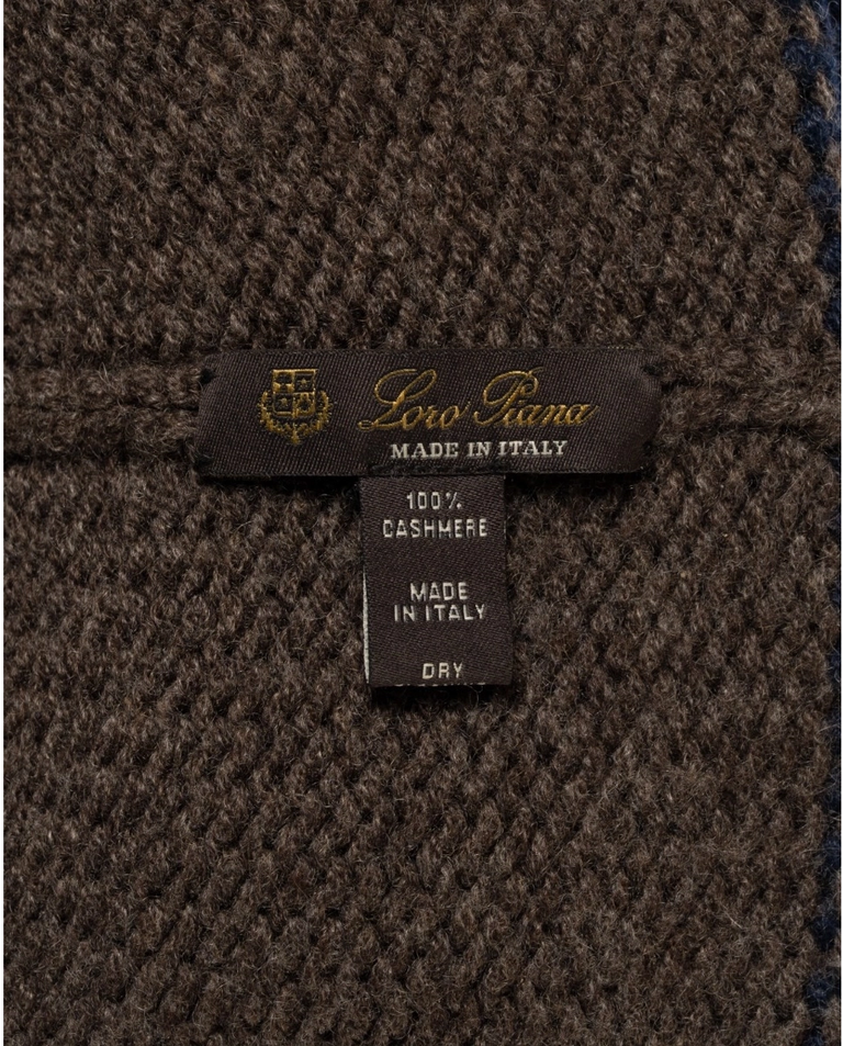 Brązowo-granatowa kaszmirowa czapka - Image #3