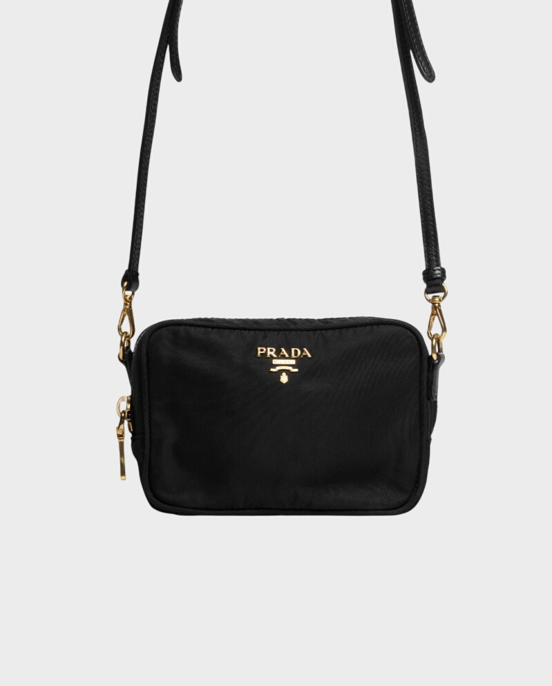 Czarna nylonowa torebka Camera Tessuto - Image #0