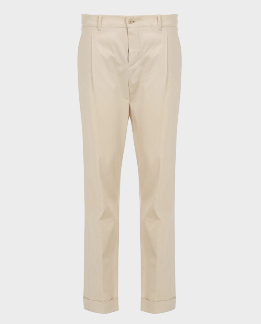 Beżowe spodnie ze zwężaną nogawką - Image #0