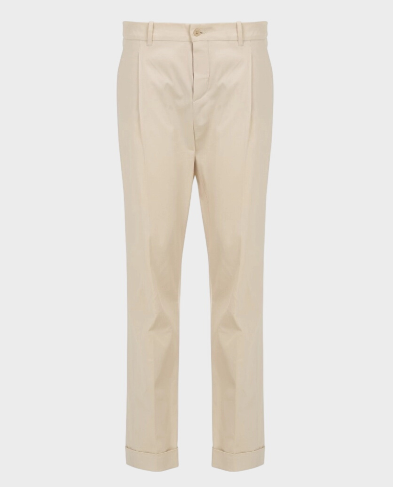 Beżowe spodnie ze zwężaną nogawką