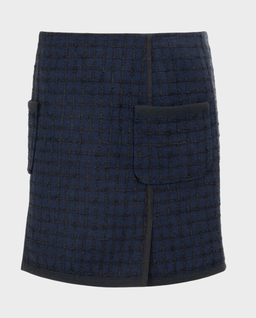 Granatowa tweedowa spódnica - Image #0