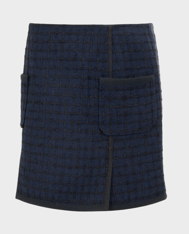 Granatowa tweedowa spódnica