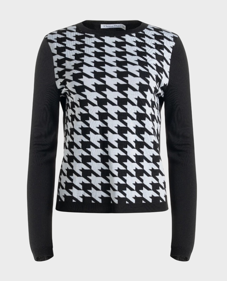 Wełniany sweter w pepitkę - Image #0