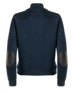 Granatowa kurtka ze skórzanymi elementami - Image #1