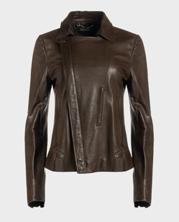 Brązowa kurtka skórzana - Image #0