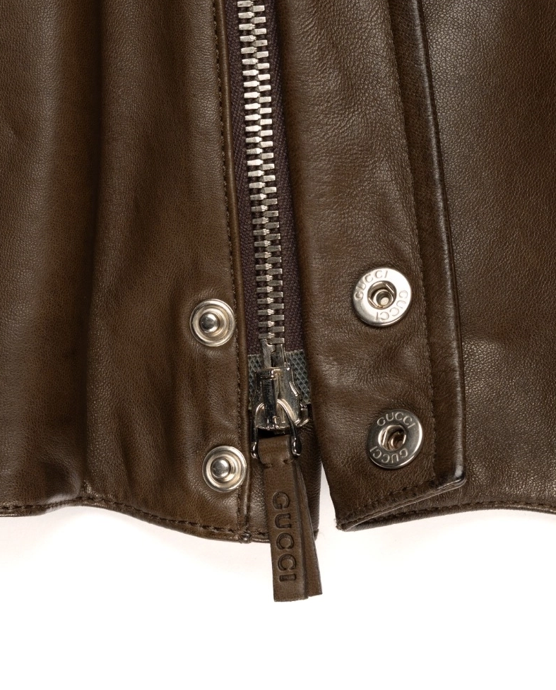 Brązowa kurtka skórzana - Image #2