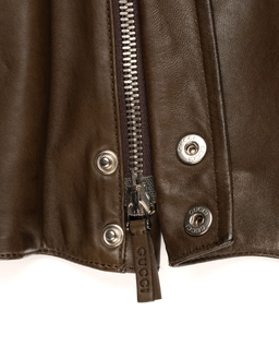 Brązowa kurtka skórzana - Image #2