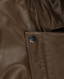 Brązowa kurtka skórzana - Image #3