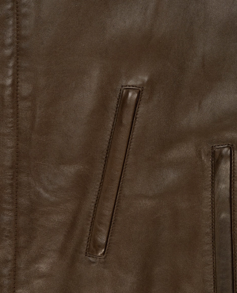 Brązowa kurtka skórzana - Image #4