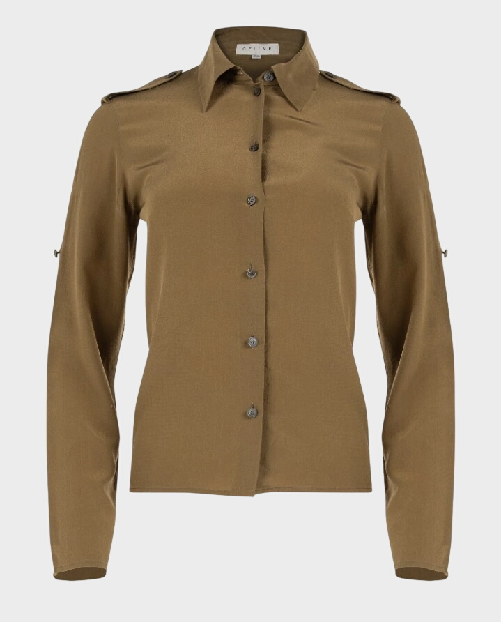 Jedwana koszula z pagonami