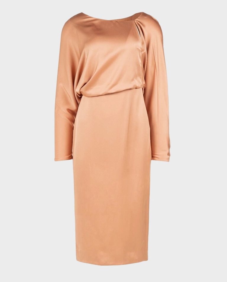 Jedwabna sukienka z drapowaniem