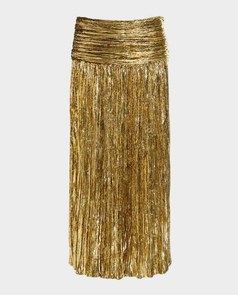 Plisowana spódnica w kolorze złotym