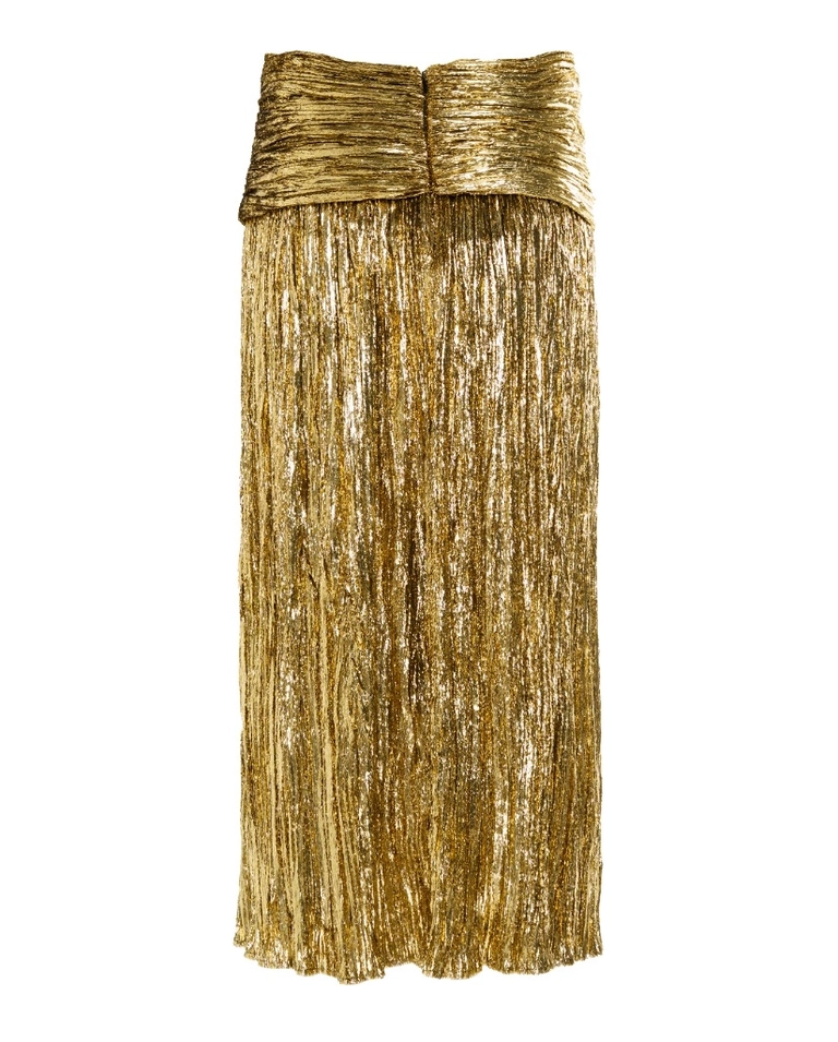 Plisowana spódnica w kolorze złotym