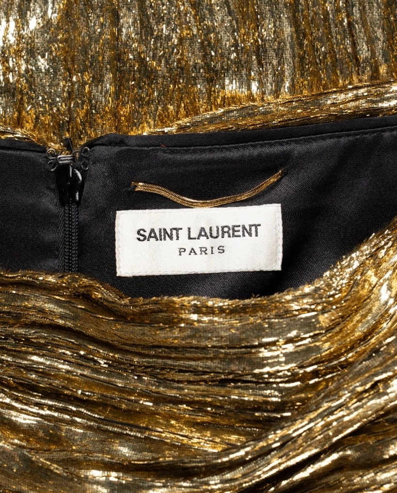 Plisowana spódnica w kolorze złotym - Image #4