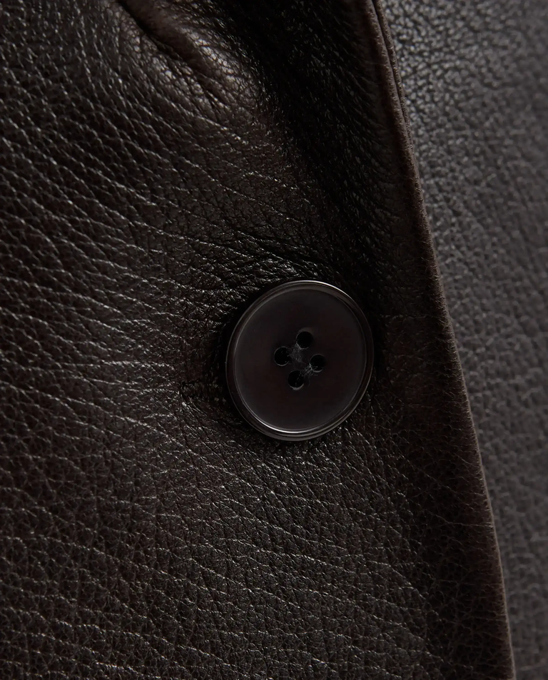 Ciemnobrązowa skórzana marynarka Opus - Image #4