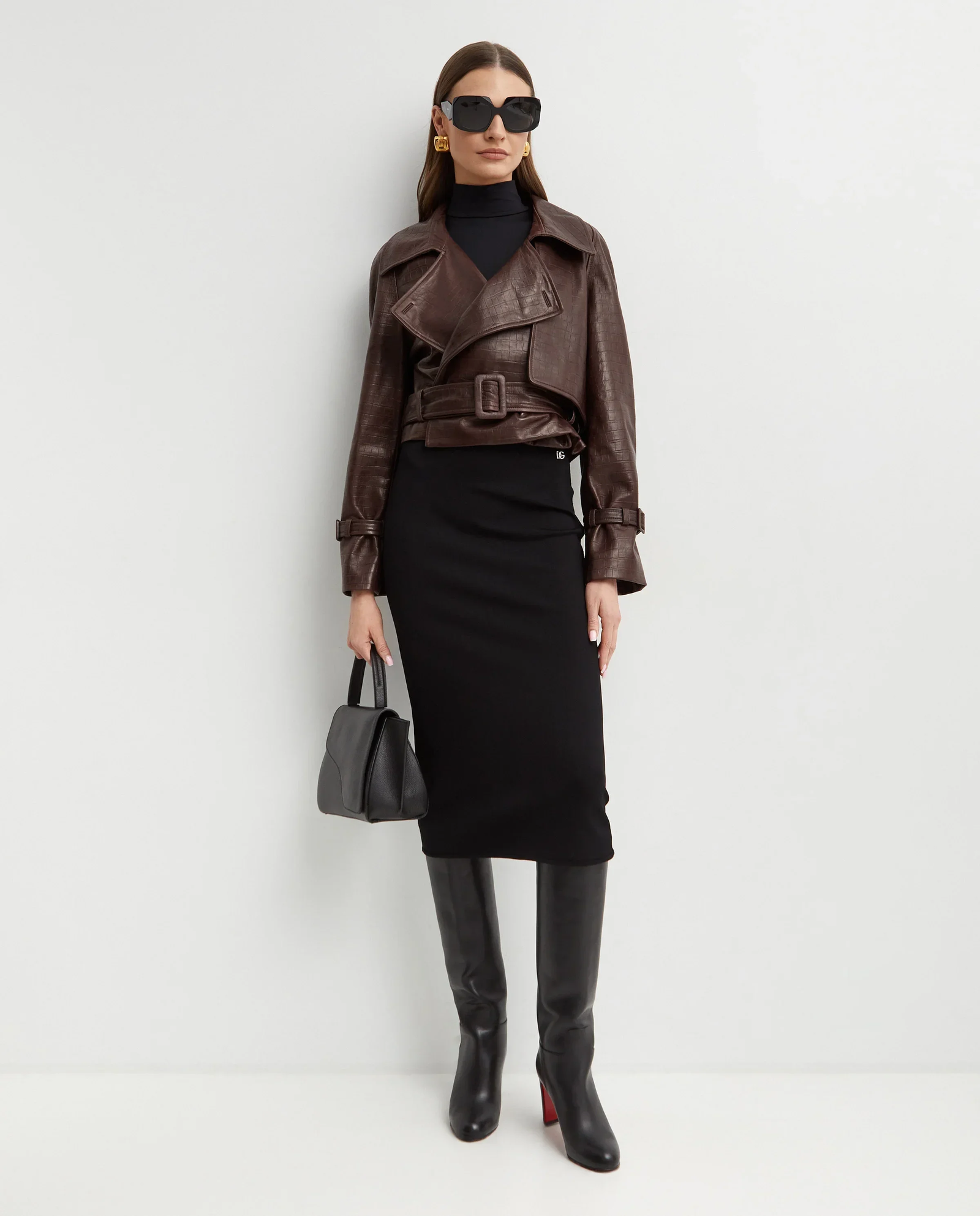 Kurtka z tłoczeniem skóry krokodyla Hatti - Image #1