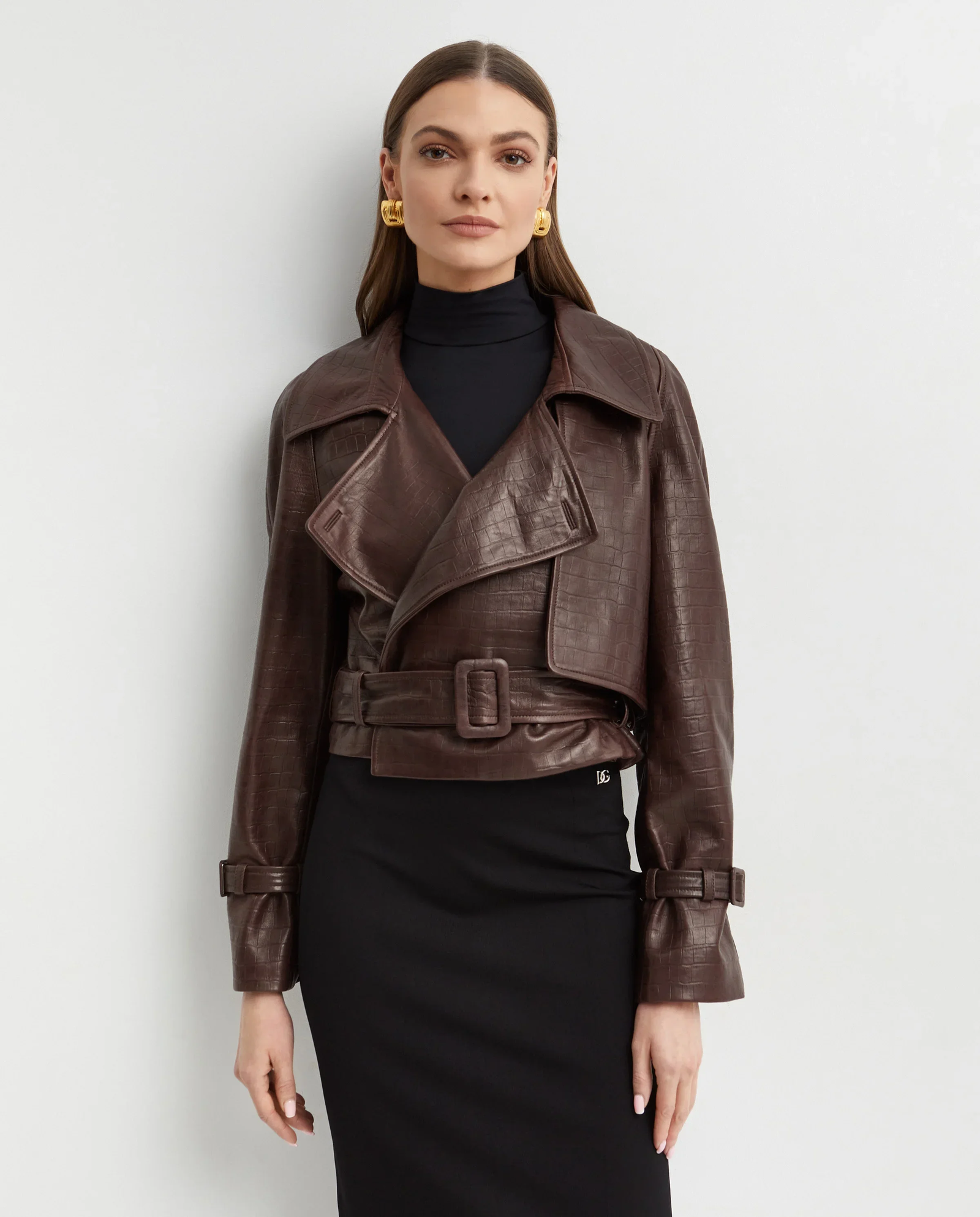 Kurtka z tłoczeniem skóry krokodyla Hatti - Image #0