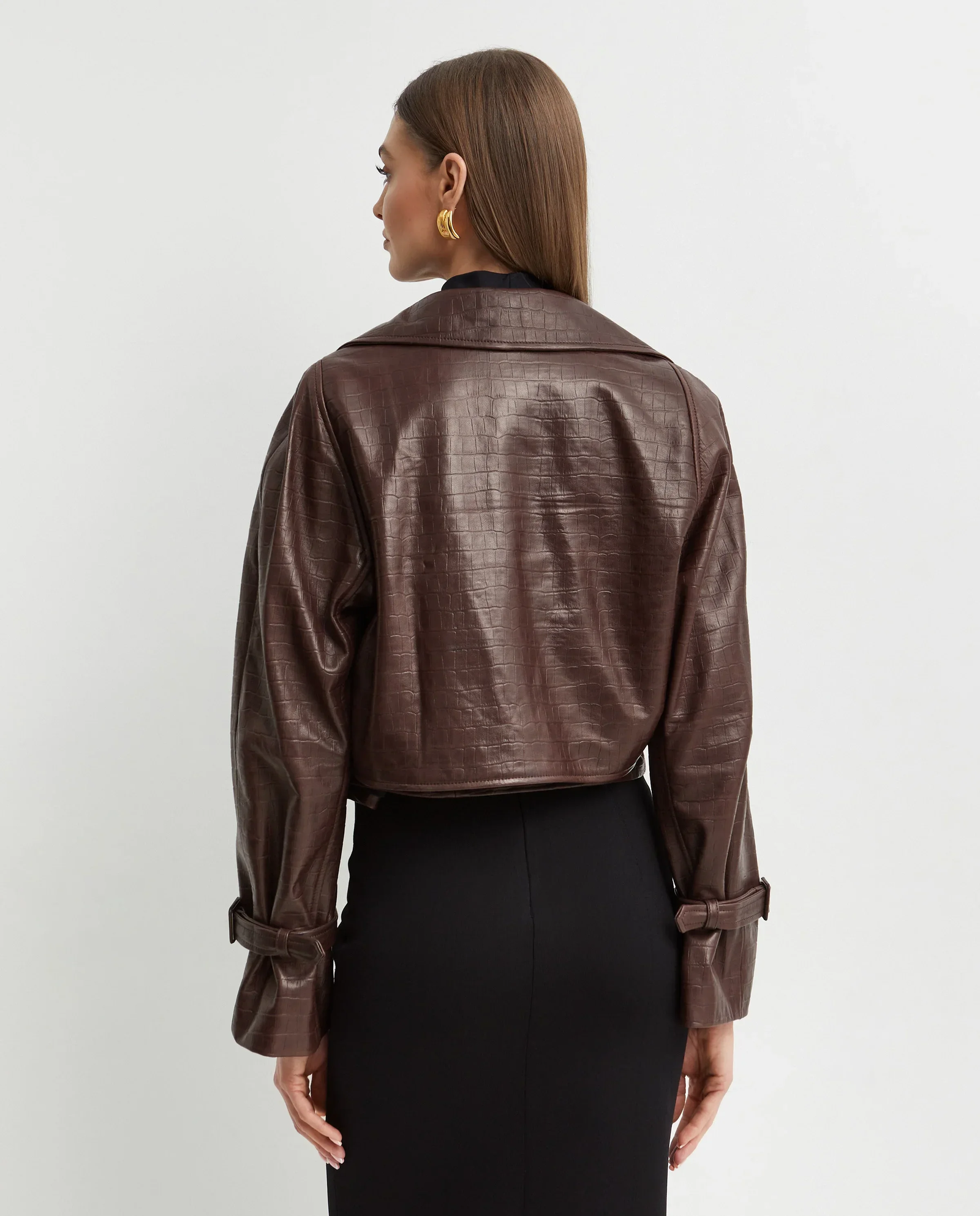 Kurtka z tłoczeniem skóry krokodyla Hatti - Image #2