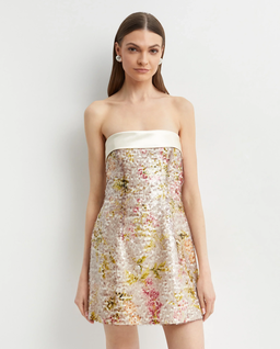 Cekinowa mini sukienka z odkrytymi ramionami - Image #0