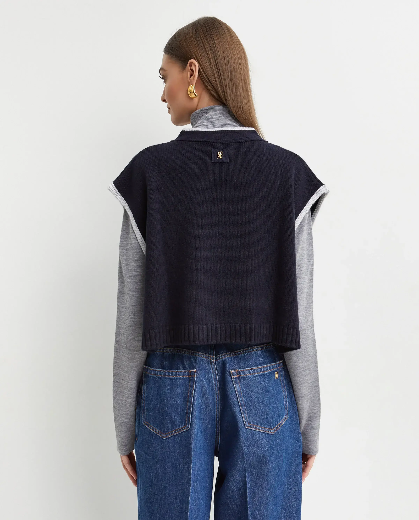 Granatowa kamizelka z haftem - Image #2