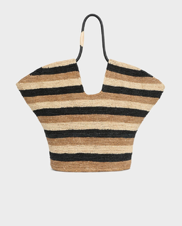 Torba z rafii w paski Goldentime Large - Image #0