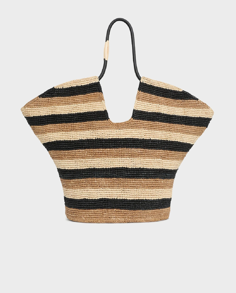 Torba z rafii w paski Goldentime Large