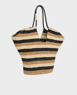 Torba z rafii w paski Goldentime Large - Image #4