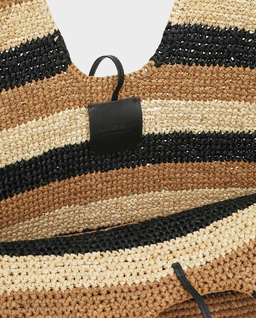 Torba z rafii w paski Goldentime Large - Image #6