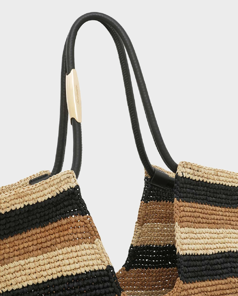 Torba z rafii w paski Goldentime Large - Image #7