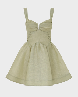 Oliwkowa sukienka mini Rebellion Drape - Image #1