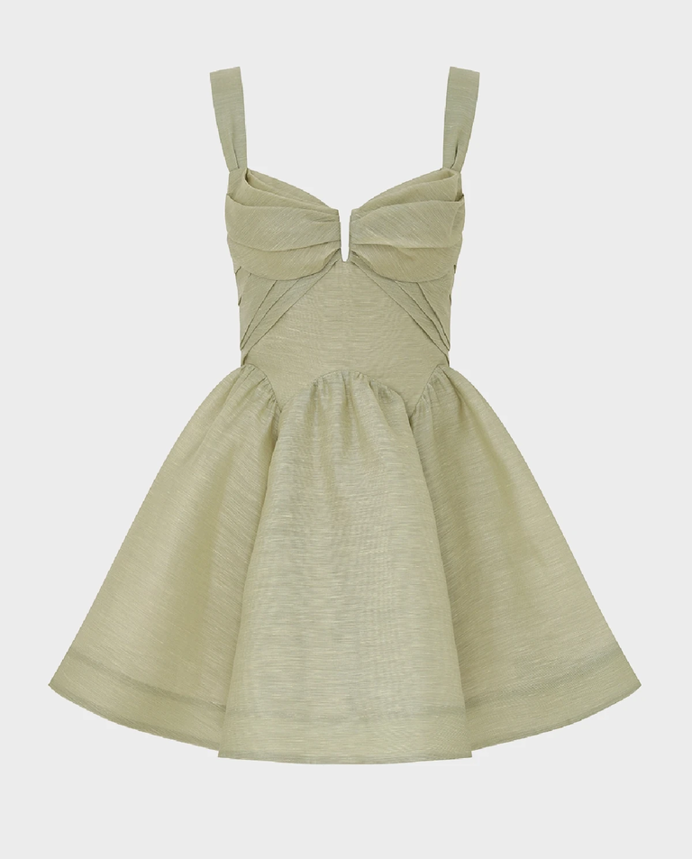 Oliwkowa sukienka mini Rebellion Drape