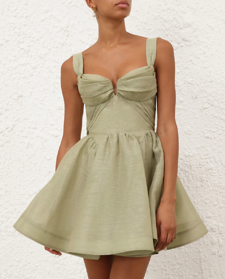 Oliwkowa sukienka mini Rebellion Drape - Image #4