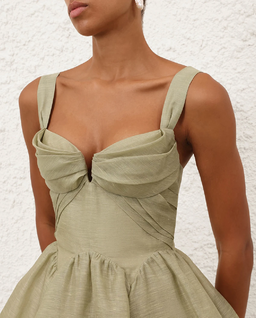 Oliwkowa sukienka mini Rebellion Drape - Image #5