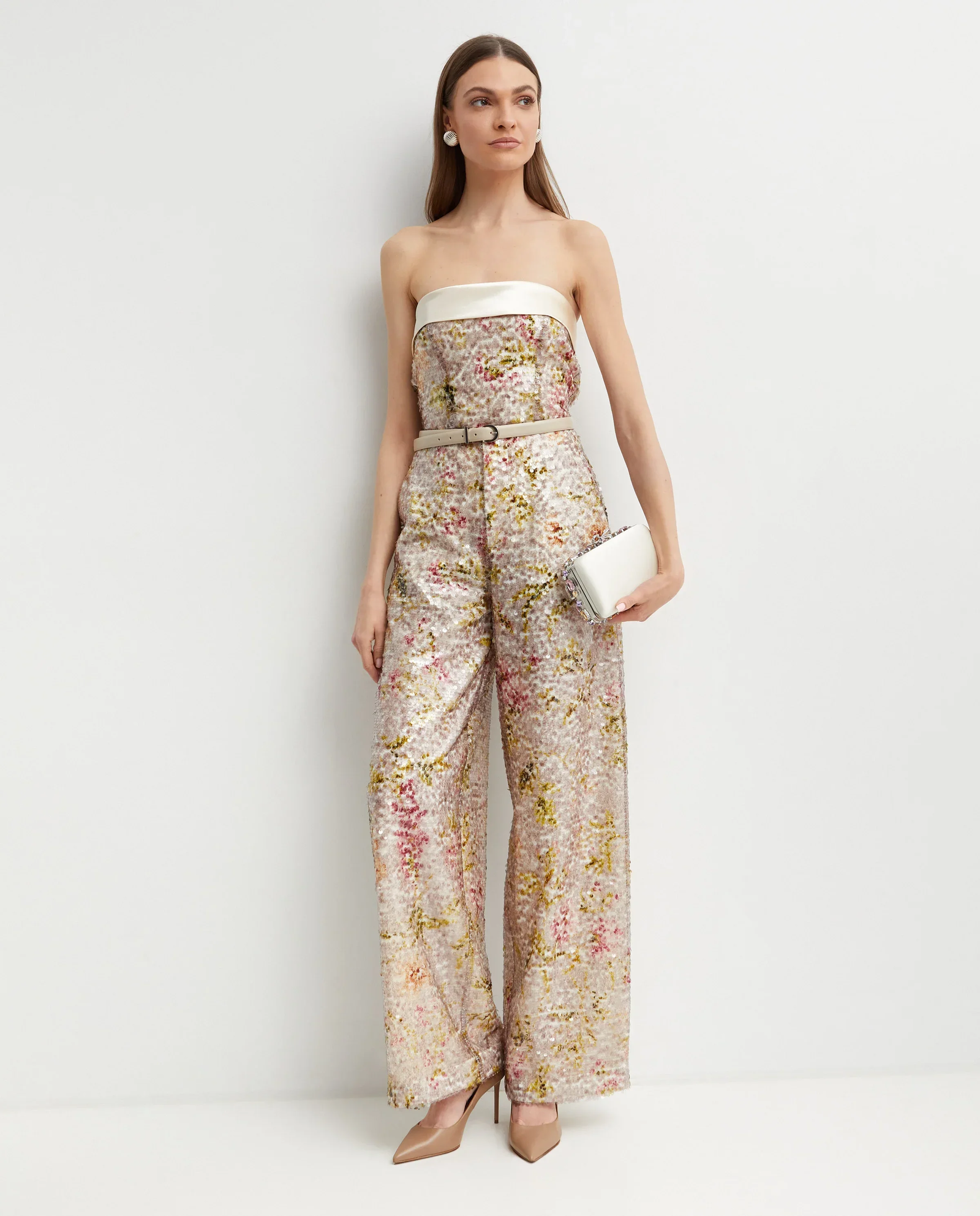 Cekinowe spodnie z wysokim stanem - Image #1