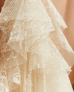 Kremowa maxi sukienka z koronki - Image #3