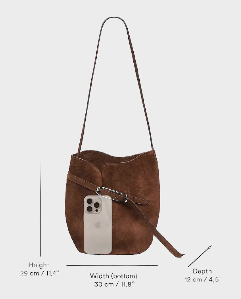 Zamszowa torebka Bucket Bag - Image #4