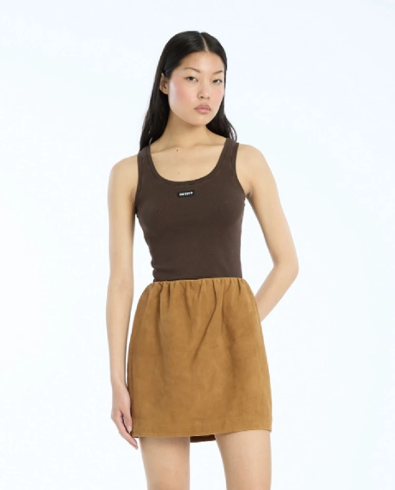 Ciemnobrązowy tank top