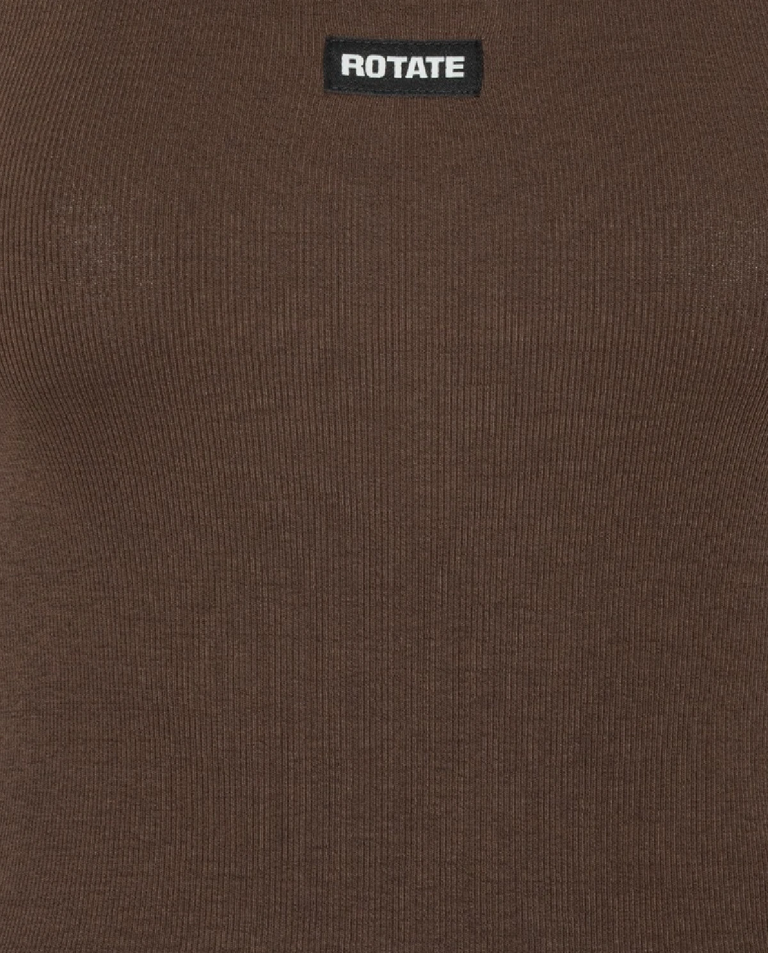 Ciemnobrązowy tank top - Image #5