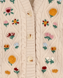Wełniany kardigan z haftami Camellia - Image #2